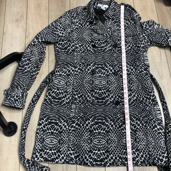 Kenneth Cole Snake Skin Print Trench Coat Jacket Size Medium - Picture 11 of 12